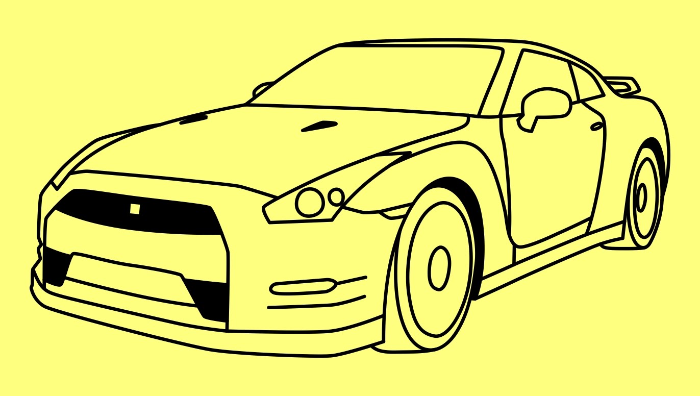 1372x776 How To Draw A Car Nissan Gtr Fast And Furious 7