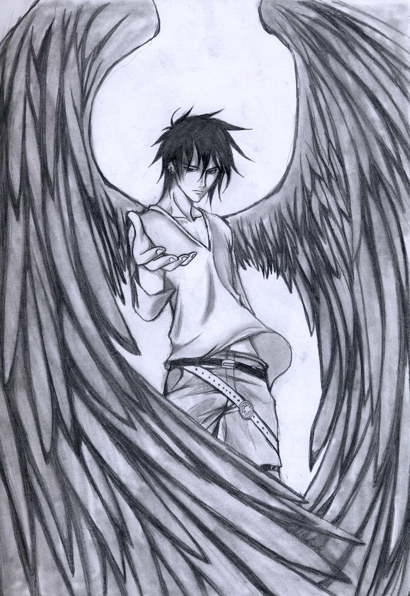 802x1165 Love Epic Dark Angel Drawings. Paper And Pencils