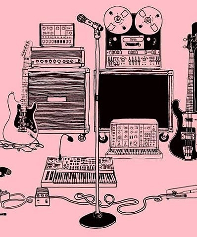 398x479 Amp, Drawing, Gestual, Guitar, Indie, Music