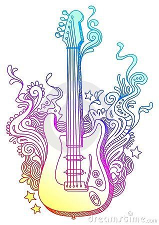 318x450 Hand Drawn Guitar 10201310.jpg Tattoo Tattoo
