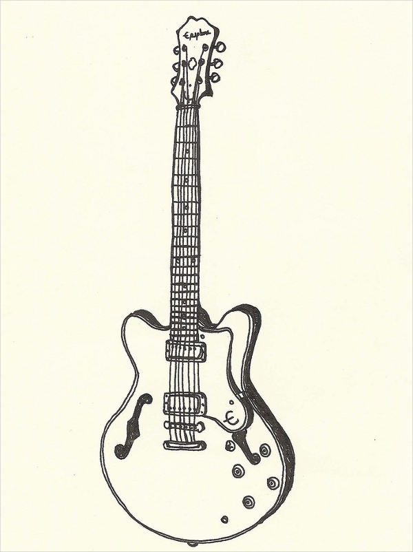 600x802 Guitar Drawings