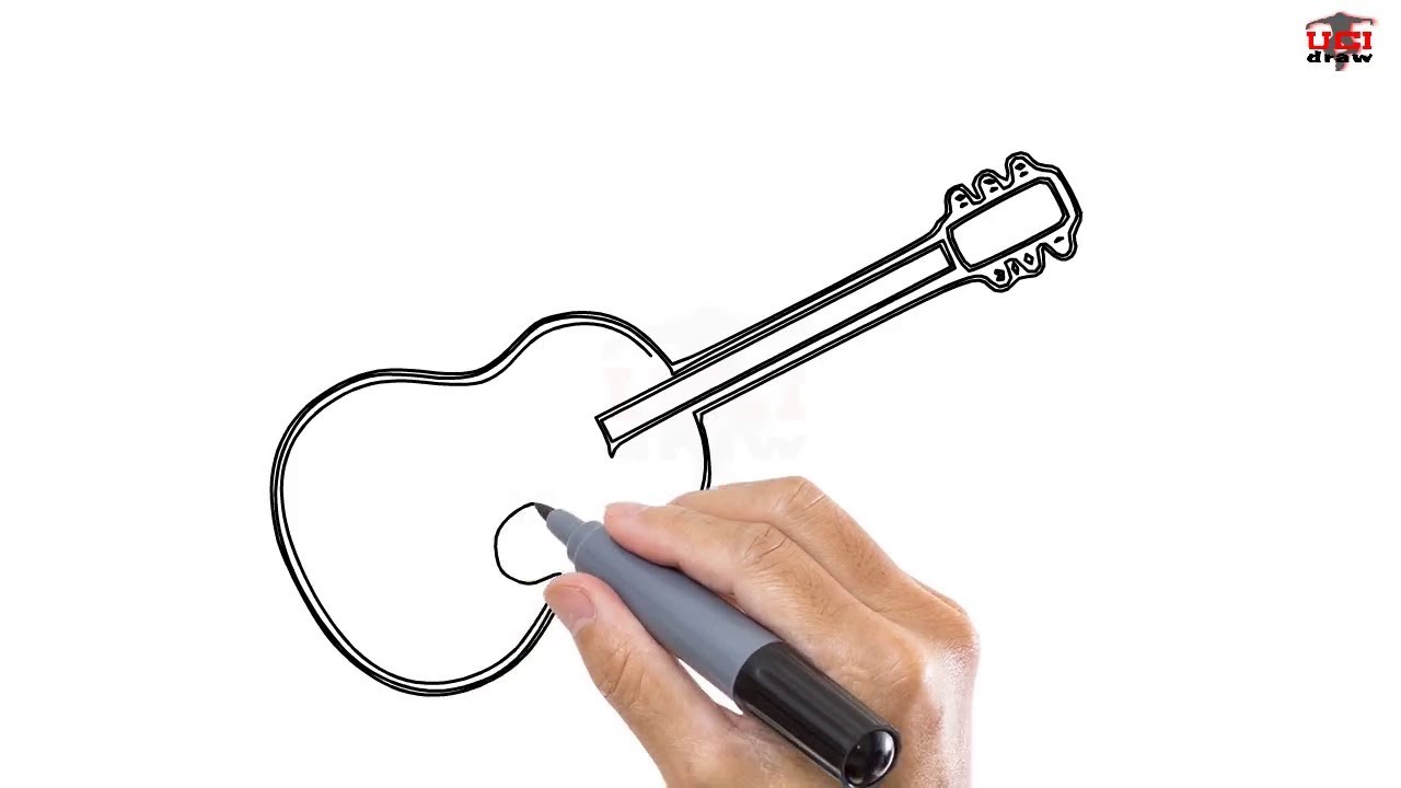 1280x720 How To Draw A Guitar Easy Step By Step Drawing Tutorials For Kids