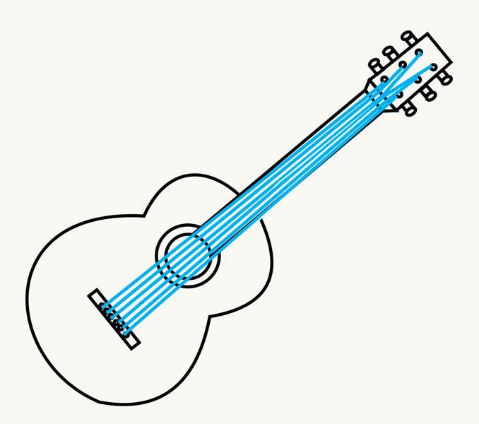 678x600 How To Draw A Guitar In A Few Easy Steps Easy Drawing Guides