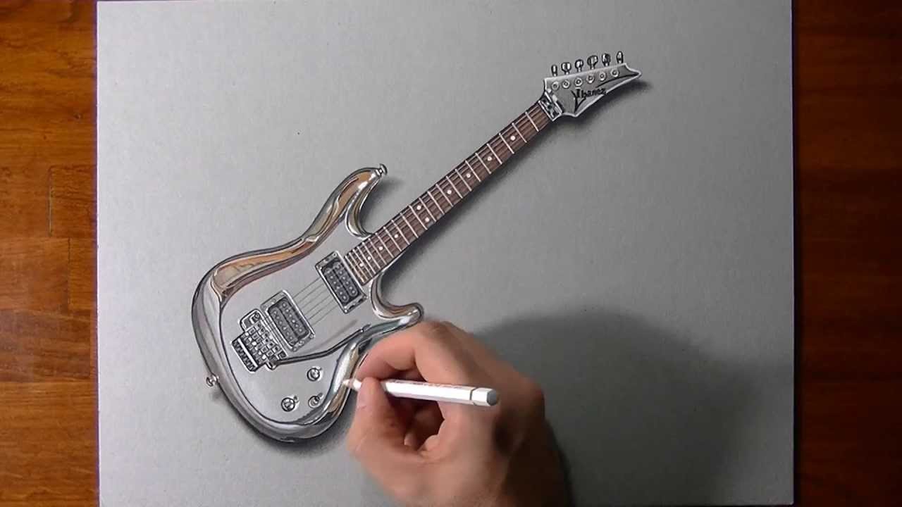 1280x720 Drawing Time Lapse Joe Satriani's Guitar