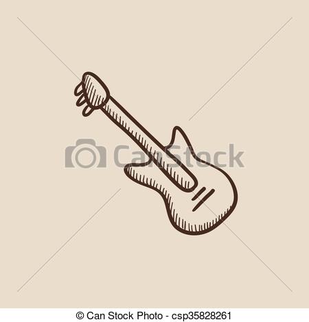 450x470 Electric Guitar Sketch Icon. Electric Guitar Sketch Icon
