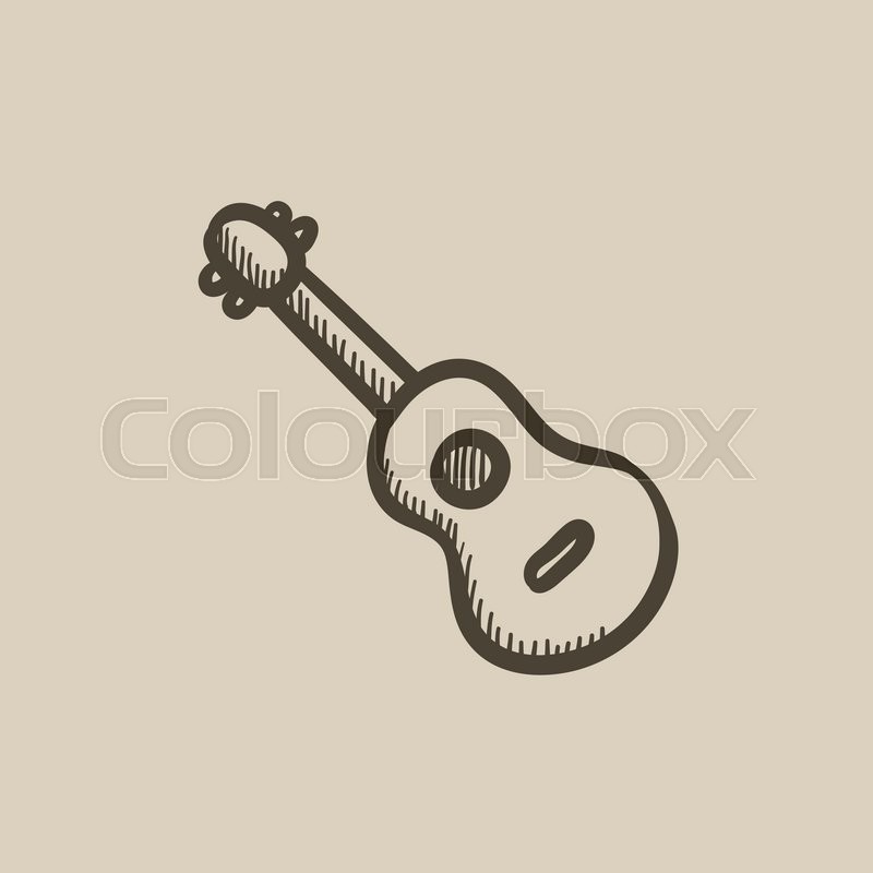 800x800 Guitar Vector Sketch Icon Isolated On Background. Hand Drawn