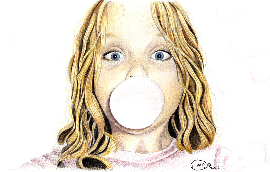 864x551 Bubble Gum Drawing By Heather Conversi
