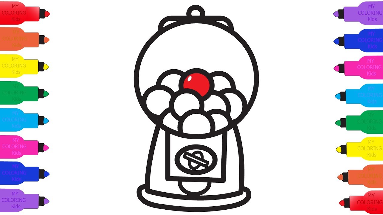 1280x720 How To Draw Gum Machine For Kids