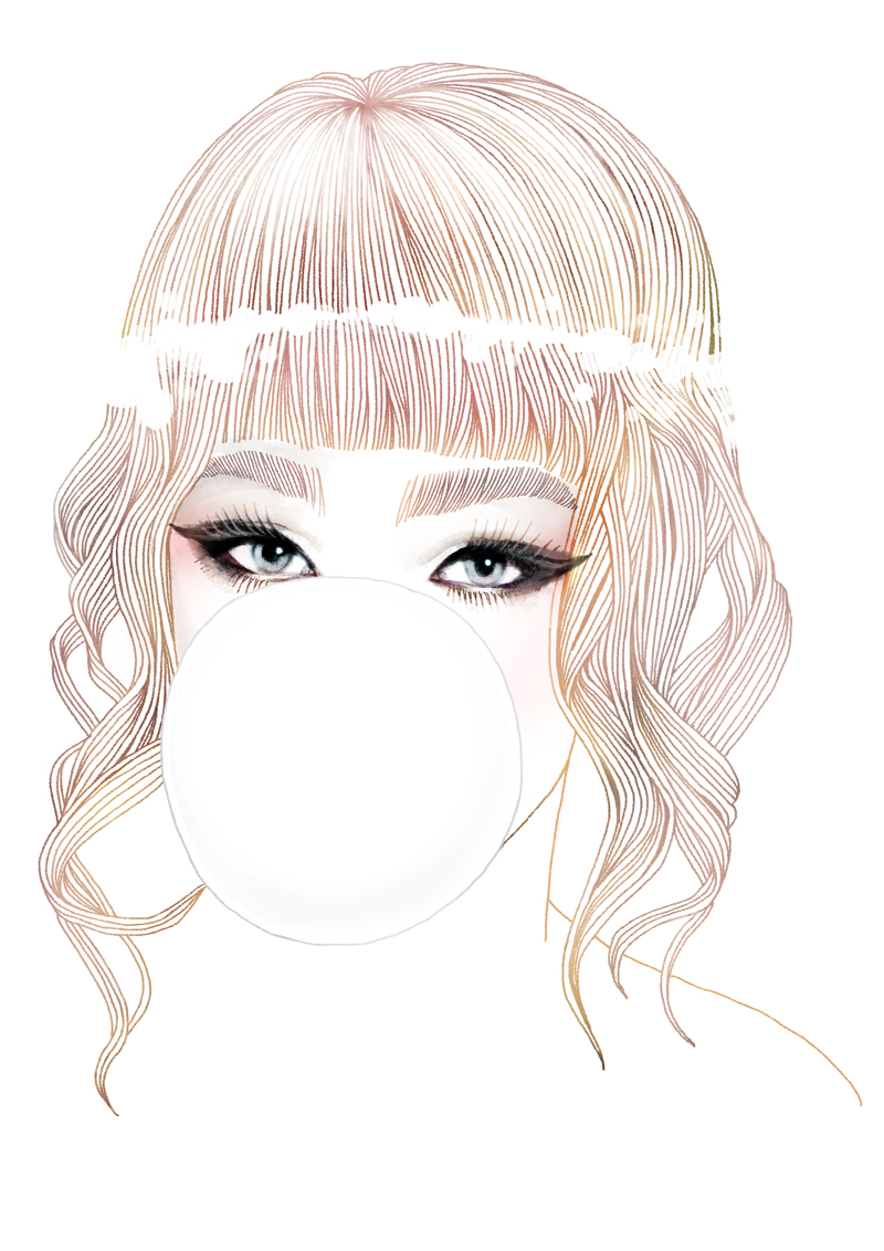 800x1132 My Work Bubble Gum Girl By Hajin Bae