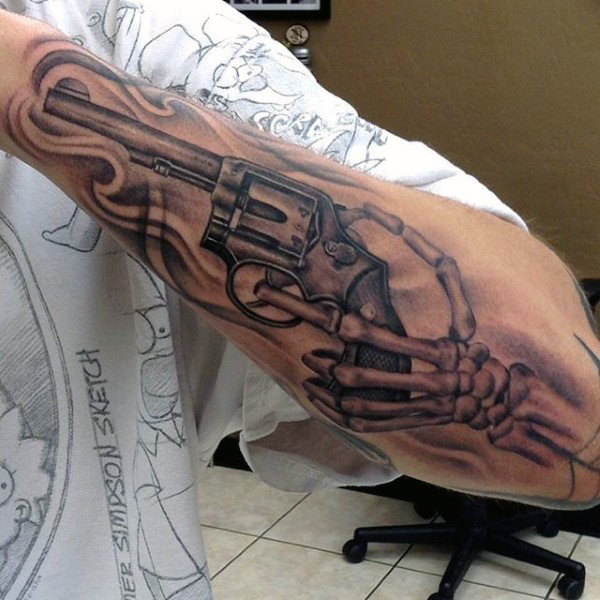 600x600 80 Pistol Tattoos For Men