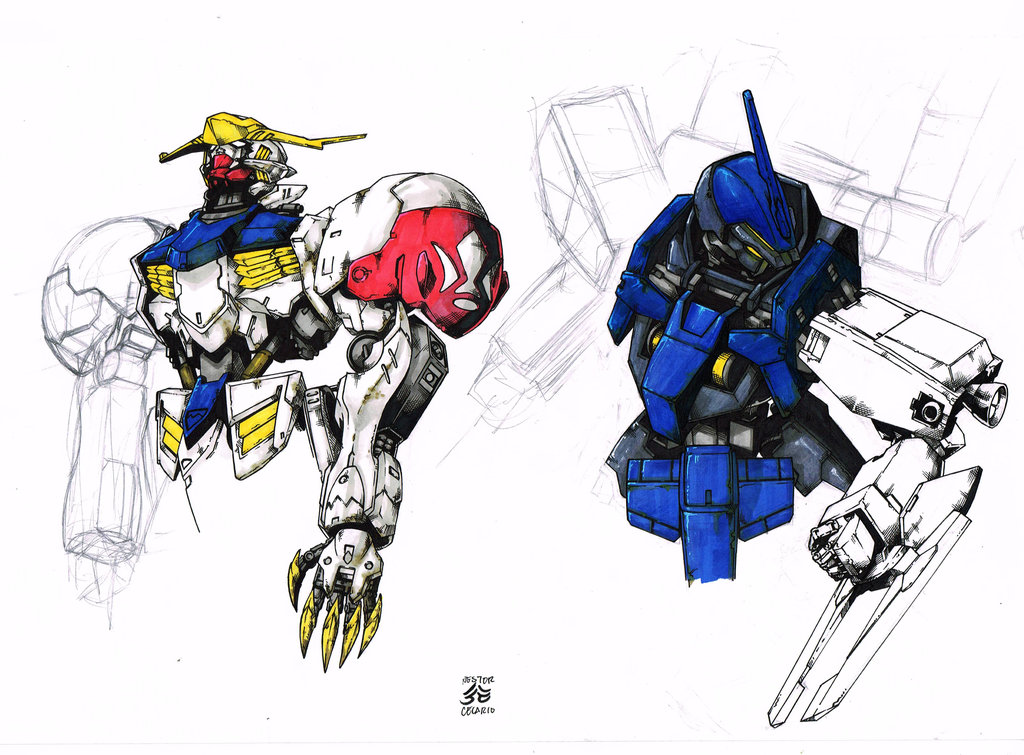 1024x755 Gundam Ibo Practice Drawings ) By Jesterretsej