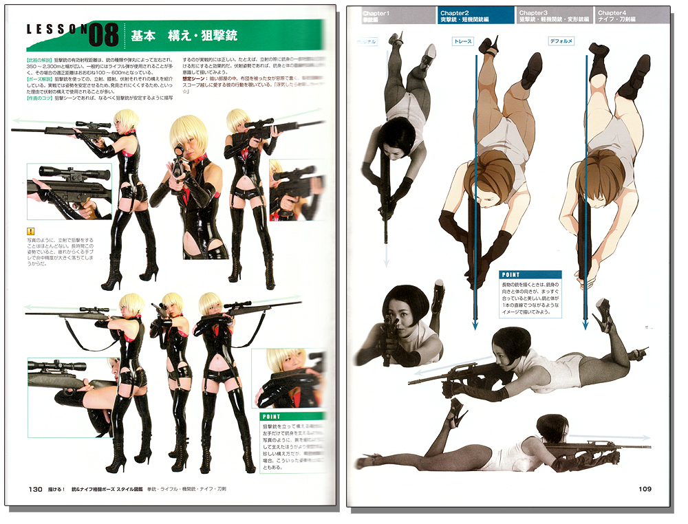 1000x762 Drawing! Gun Amp Knife Combat Poses Style Graphics Reference Book