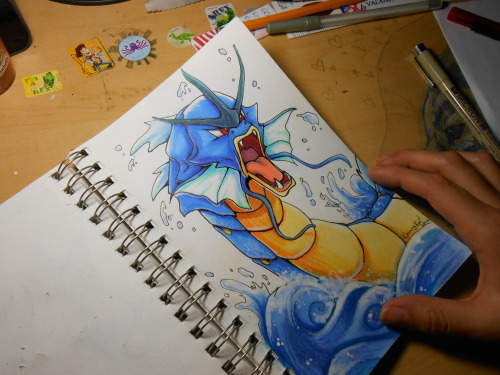 500x375 Art Blog Gyarados D With Old Photos Of A Drawing Process