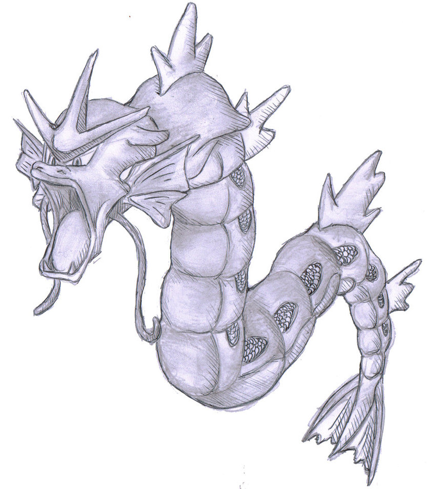 839x953 Gyarados Drawing By Heymikeydnc