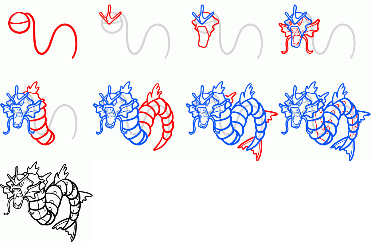 1208x789 To Draw Gyarados