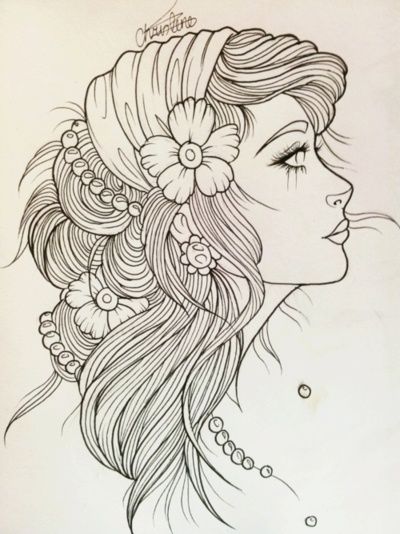 400x534 Gypsy Girl Tattoo Sketch. Would Be So Prettycould Imagine All