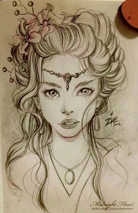 468x720 Gypsy Girl Illustrations Body Art, Sketches