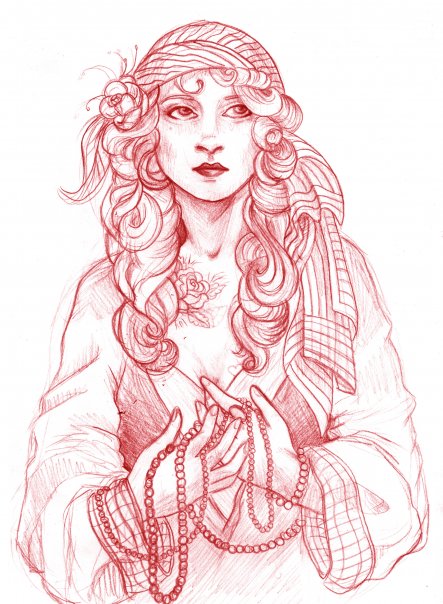 443x604 Gypsy Girl Sketch By Longwave