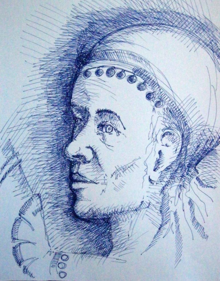 770x982 Saatchi Art Gypsy Woman Drawing By Vesela Tzvetkova