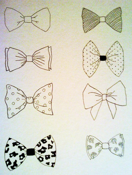 500x663 Bow Tie Drawings. Bow Tattoos Drawings, Doodles