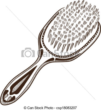 433x470 Hair Brush. Sketch Isolated On White Eps 10 Vector Vector