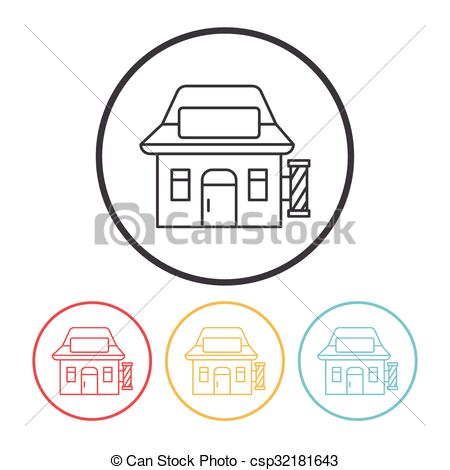 450x470 Hair Salon Store Line Icon Eps Vector