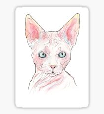 210x230 Hairless Cat Drawing Stickers Redbubble