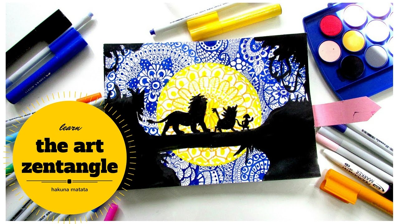 1280x720 How To Draw Zentangles In Silhouette Art Hakuna Matata