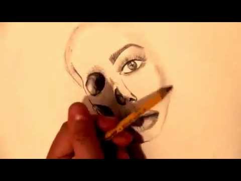 480x360 Tutorial How To Draw A Half Skullhalf Woman