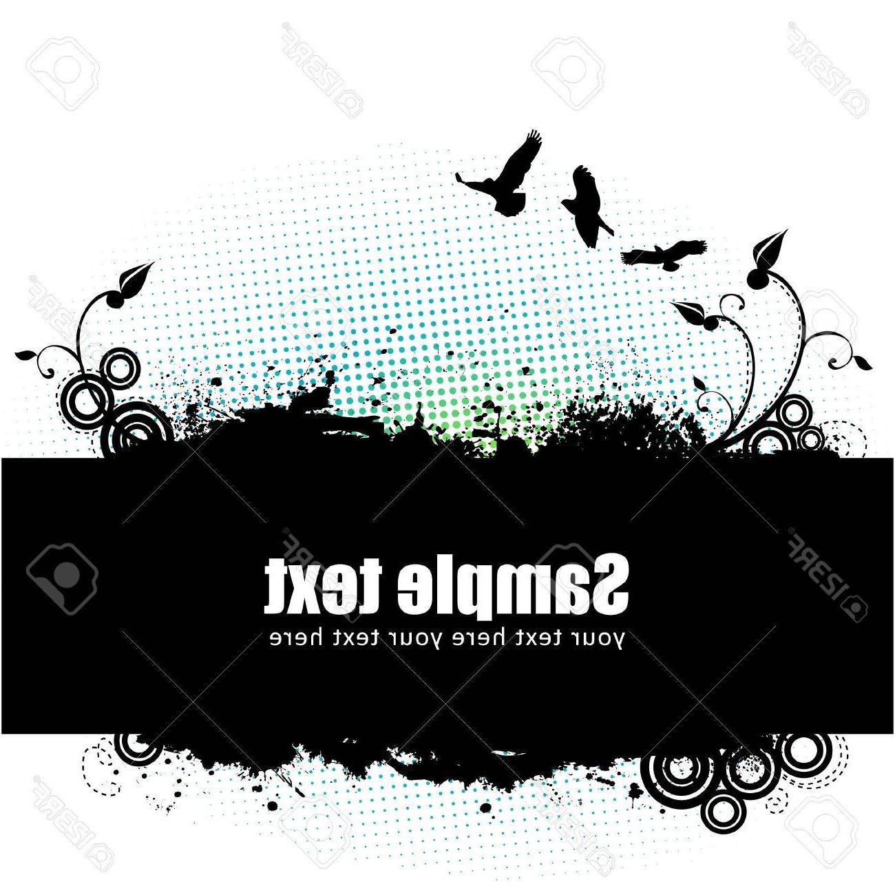 1300x1300 Top Grunge Banner With An Inky Floral Strip Design Elements