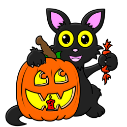 250x250 How To Draw A Black Cat And Jack O Lantern For Halloween