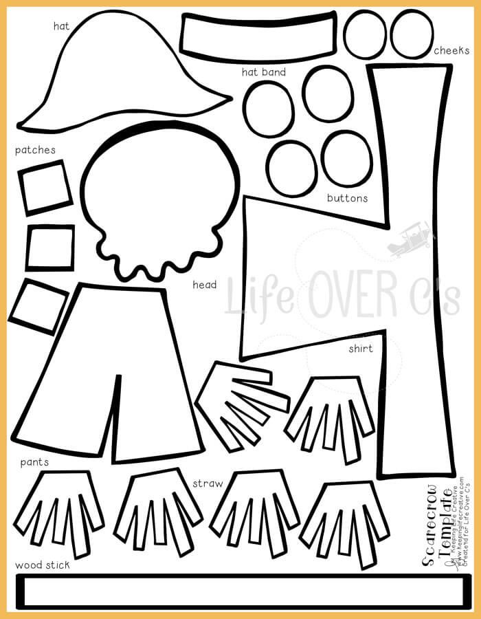 700x900 Cut And Paste Scarecrow Craft For Fall Scarecrows, Template And Free