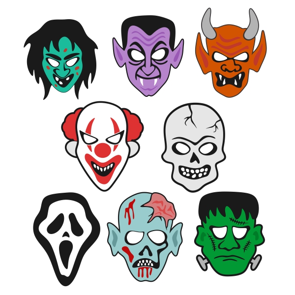 600x600 Halloween Masks Cuttable Design