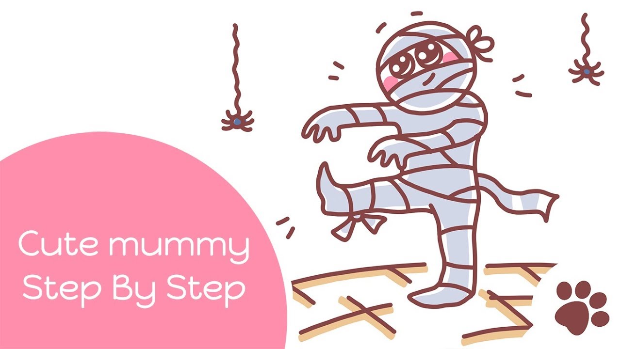 1280x720 How To Draw A Mummy For Halloween Cute Halloween Drawings Easy