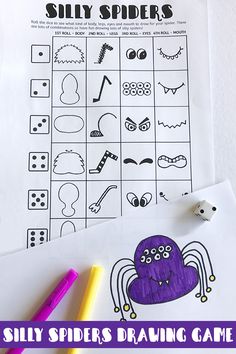 236x354 Printable Silly Spiders Drawing Game Drawing Games, Creative Art