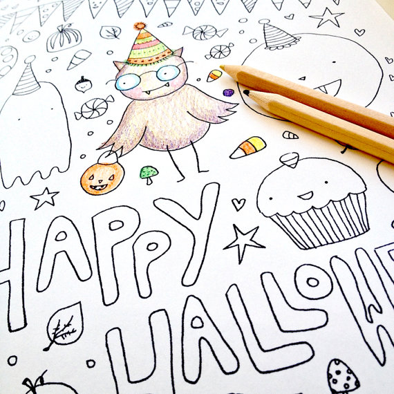 570x570 Halloween Coloring Page For Adults Or Kids