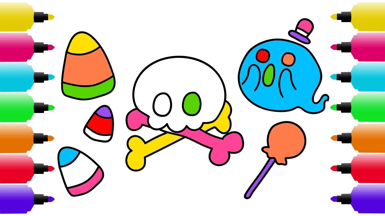 1280x720 Halloween Drawing, Coloring Pages For Kids How To Draw Ghost