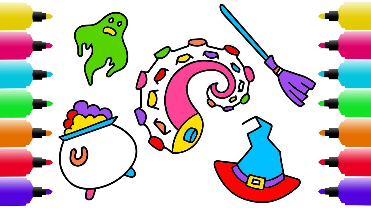 1280x720 Halloween Drawing, Coloring Pages For Kids How To Draw Octopus