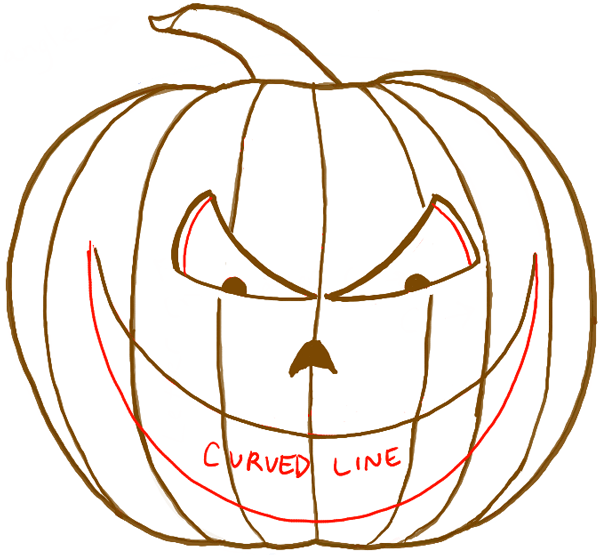 600x555 How To Draw A Scary Pumpkin Jack O Lantern In Easy Steps