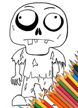 250x343 Halloween Coloring Page, Zombie Coloring Page, Coloring Page