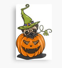 210x230 Pug Halloween Drawing Metal Prints Redbubble