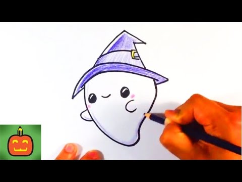 480x360 How To Draw A Cute Halloween Ghost With A Hat