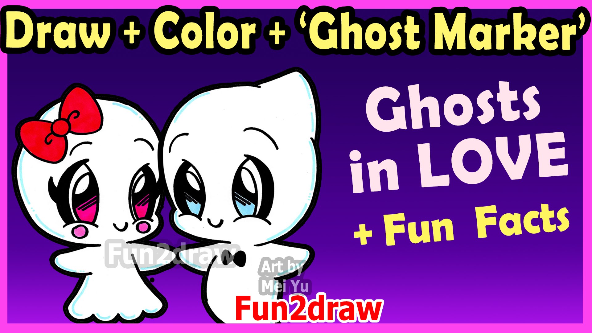 1920x1080 How To Draw And Color Cute Ghost Couple In Love