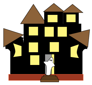 304x280 E Wanda's How To Draw A Halloween Haunted House Art Lesson