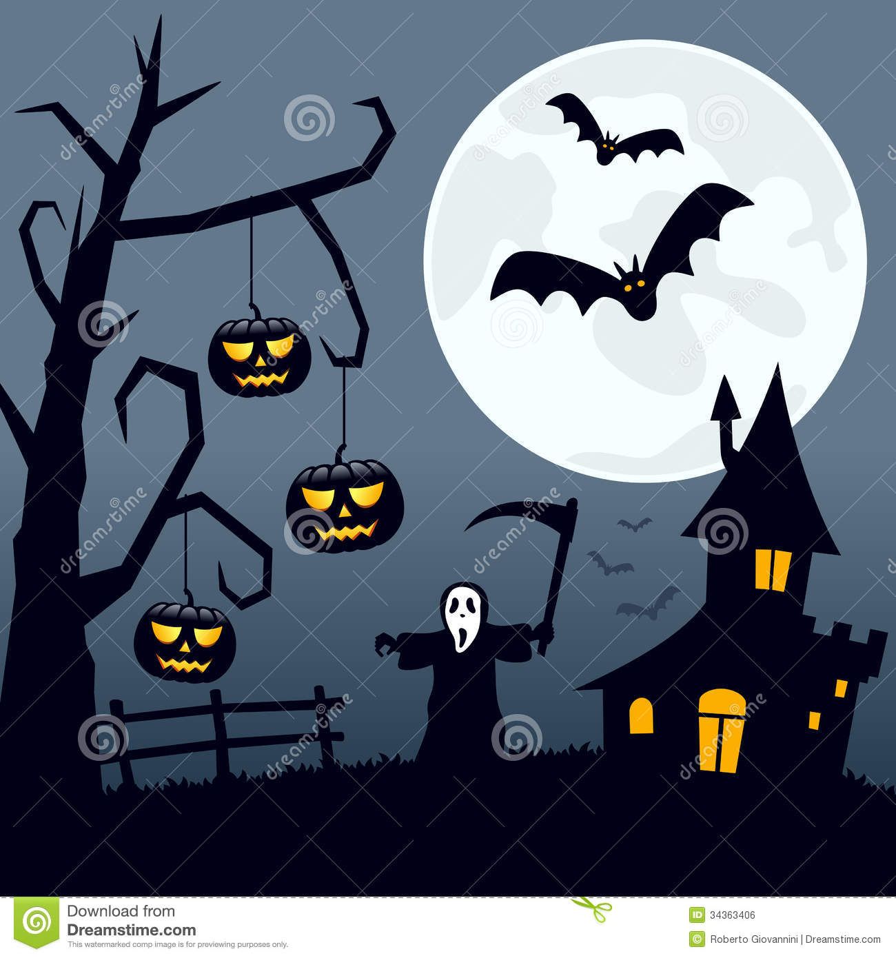1300x1390 Halloween Scary Landscape Night Scene Background Moon Over Spooky