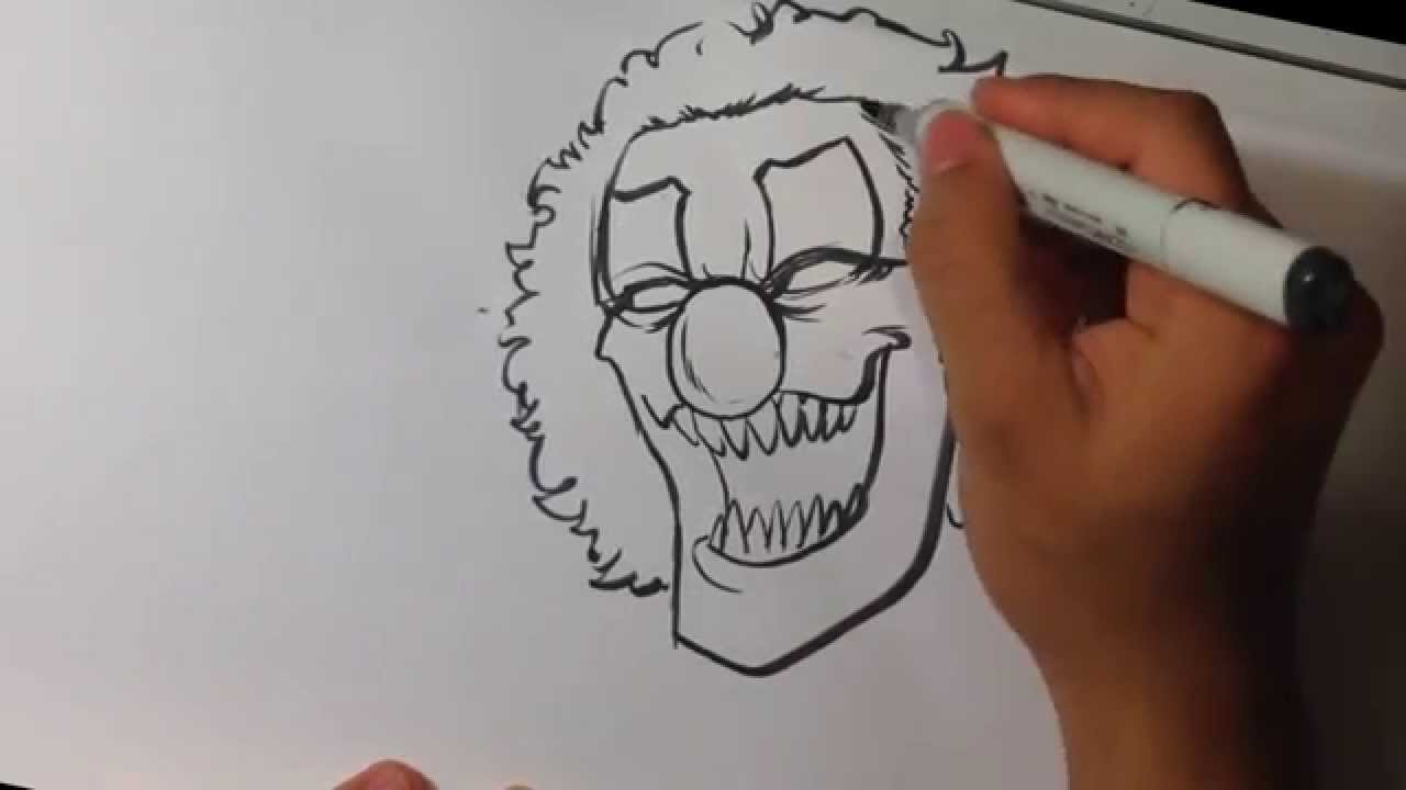 1280x720 Drawing A Scary Clown