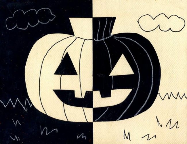 650x501 Positive And Negative Pumpkin Pumpkin Art, Shapes And Teacher