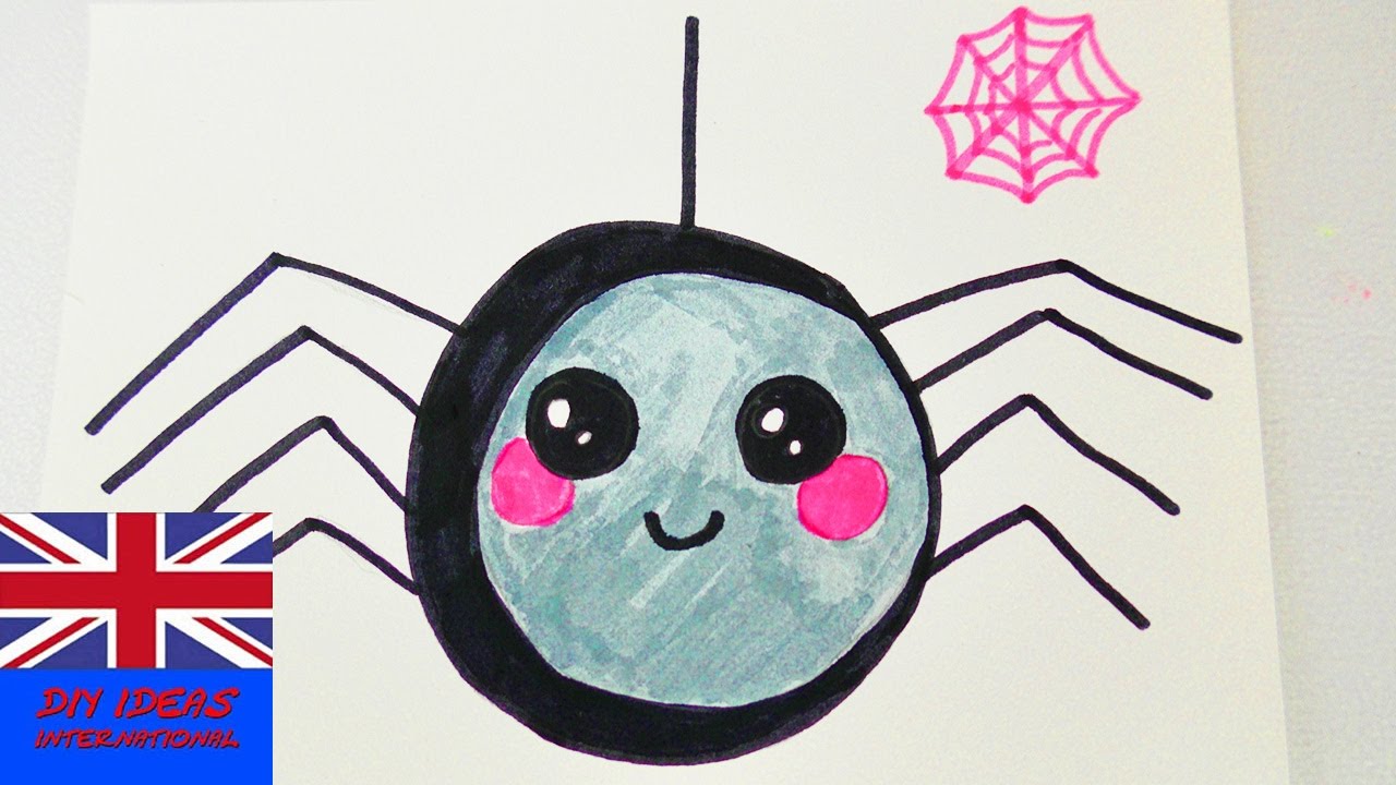 1280x720 How To Draw A Kawaii Spider For Halloween Cute Spider As