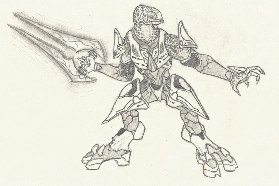 900x600 Halo 4 Elite Drawing