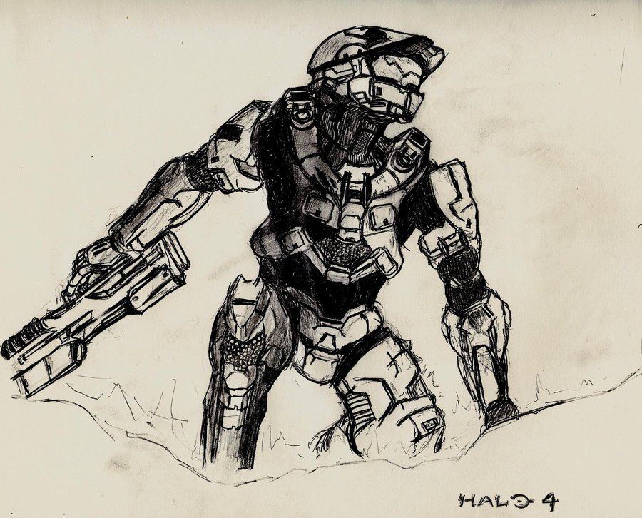 900x726 Halo 4 [Original Drawing Scan Edit] By Thestonewheel